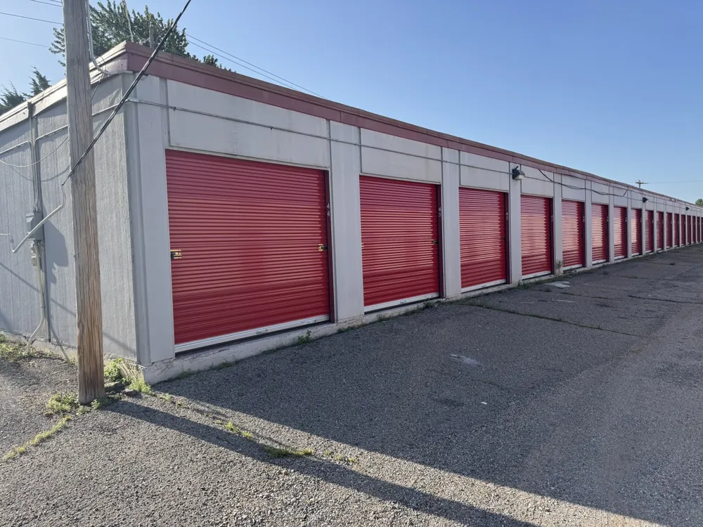 Storage units lining the perimeter drive at the Yukon facility