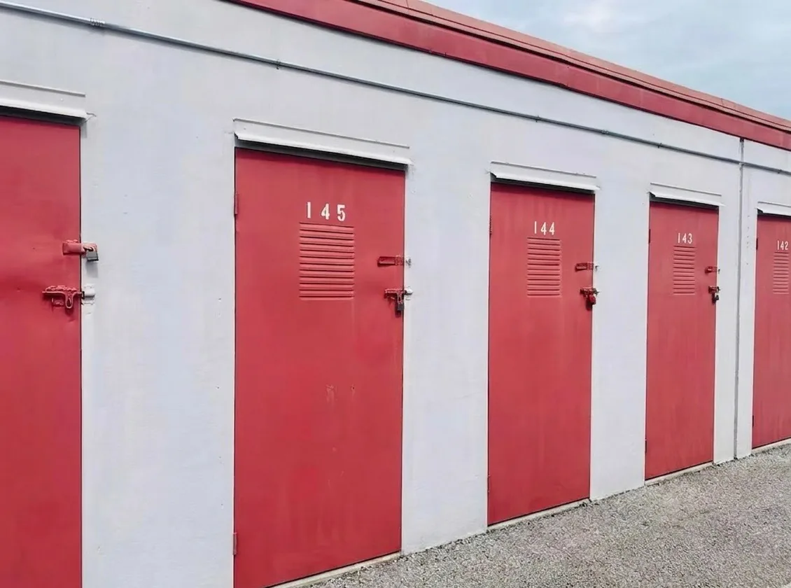Row of secure storage units at the Yukon facility